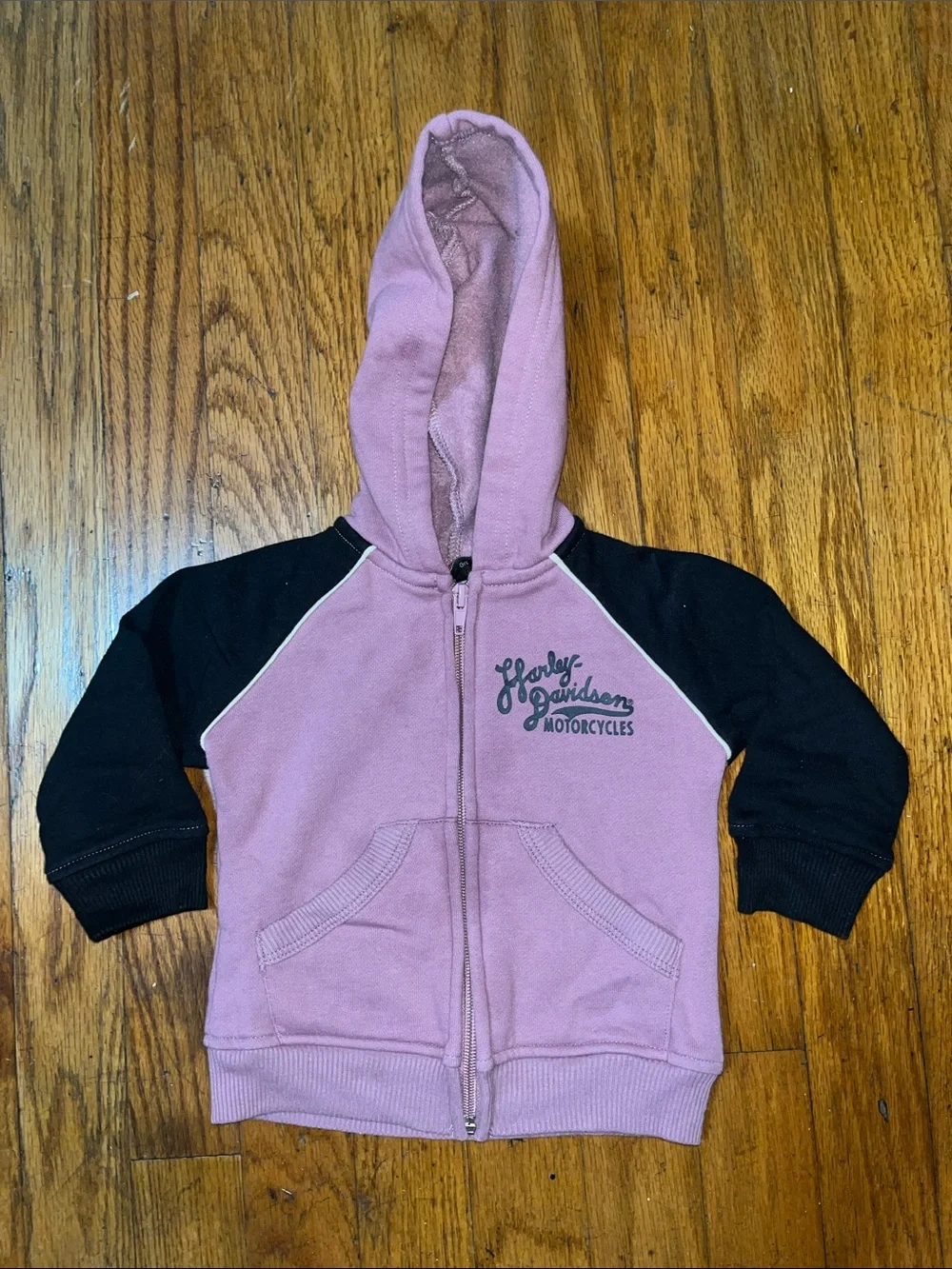 Harley-Davidson Lilac and Black Eagle Hoodie Full Zip Jacket Size 9/12 Months